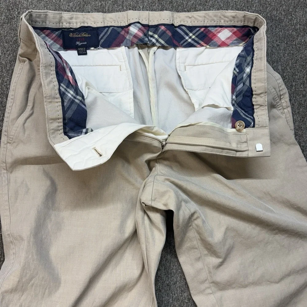 Brooks Brothers 1818 Fitzgerald Linen Blend Pants Mens‎ 35X27 Tessuti di Sondrio